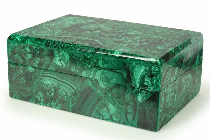 Flowery Malachite Jewelry Box - Congo #272532